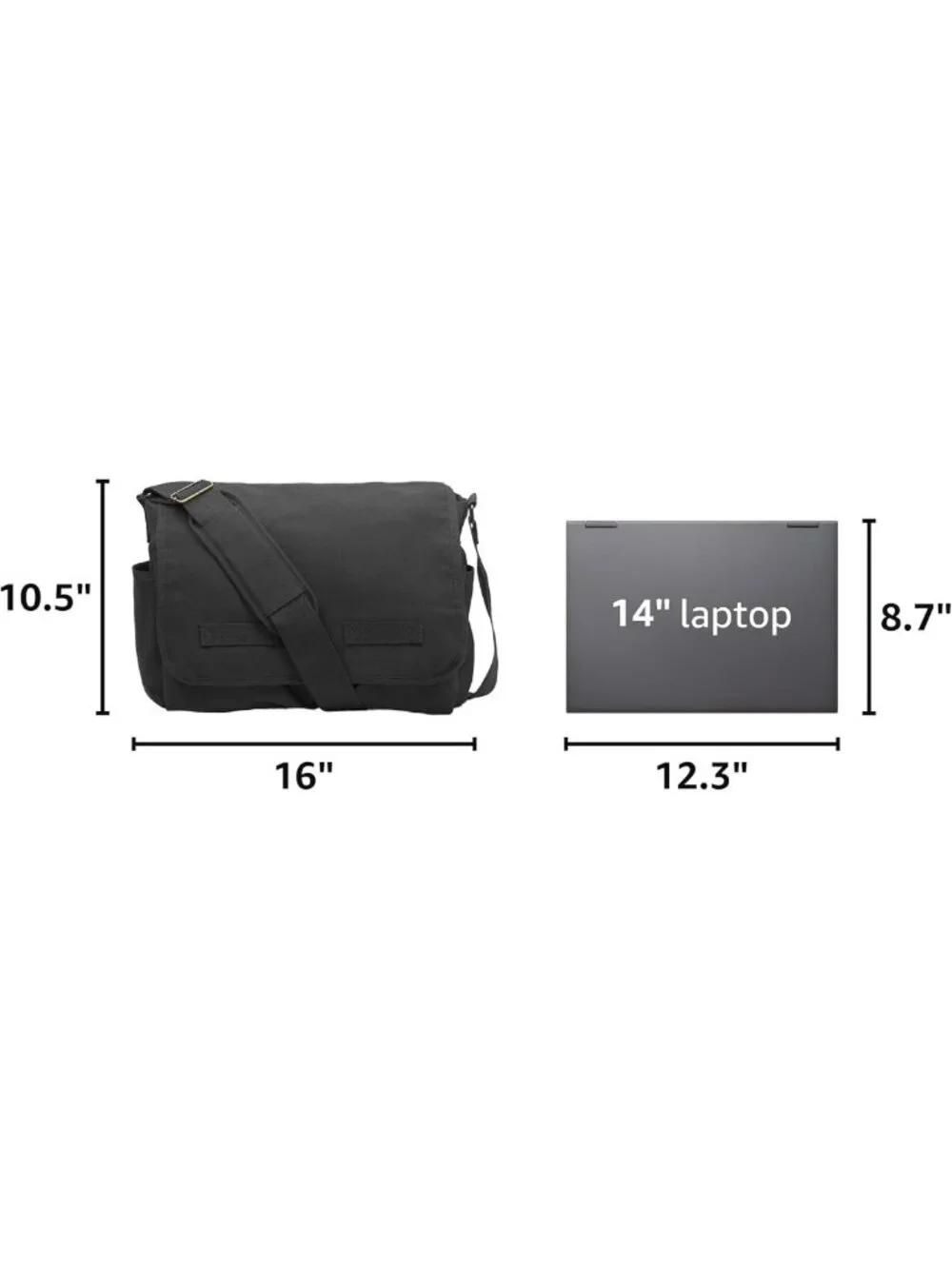 Vintage Messenger Bag - Heavyweight Cotton Canvas Shoulder Bag with Upgraded